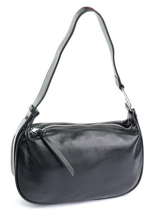 Жіноче шкільна сумка натуральною шкірою чорного кольору
