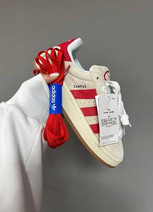 Жіночі кросівки adidas campus « crystal /  scarlet » premium