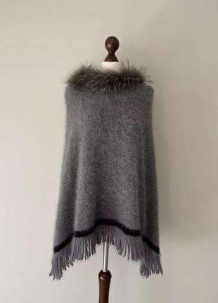 Шерстяное ангоово пончо бренд