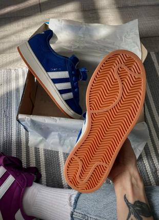 Женские кроссовки adidas campus blue white5 фото