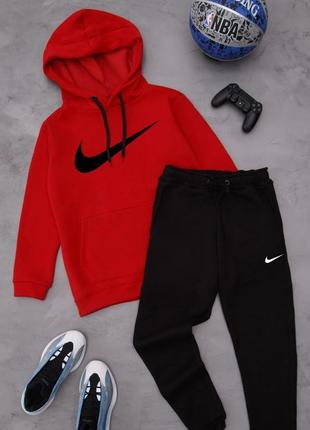 ❄️ худи + штаны. спортивный, утепленный костюм на флисе nike