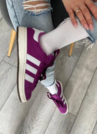 Женские кроссовки adidas campus violet white9 фото