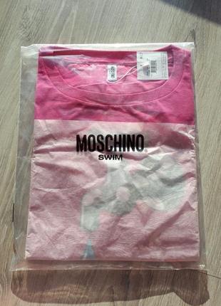 Новая футболка оверсайз moschino необычный принт оригинал хлопок москино премиум3 фото