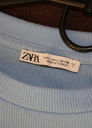 Zara футболка блакитна з затяжками по боках