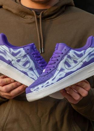 Кросівки форси найк nike air force skeleton purple