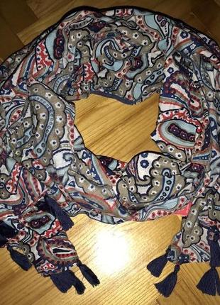 Altea італійський дизайнерський великий шарф палантин, бавовна/шовк!