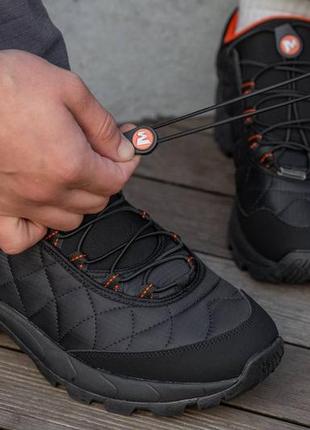 Кроссовки мереллы merrell ice cap moc 2 black\orange5 фото