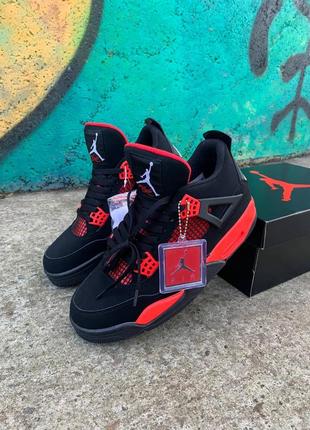 Чоловічі кросівки nike air jordan 4 retro black red