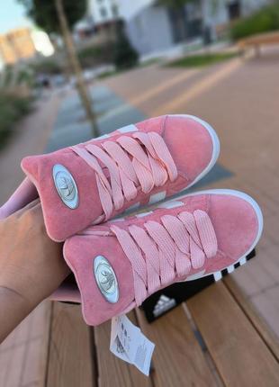 Женские кроссовки adidas campus pink white black3 фото