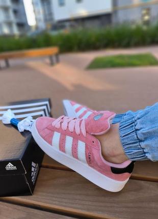 Женские кроссовки adidas campus pink white black5 фото