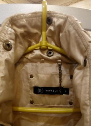Куртка бежевая перламутровая-золотая, на синтепоне5 фото