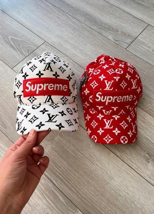 Кепка supreme бейсболка supreme бейскобка louis vuitton червона