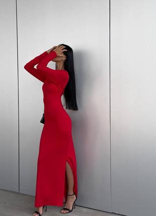500 грн💣длинное женское платье миди с разрезами с длинным рукавом5 фото