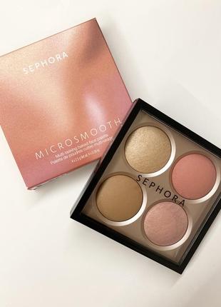 Контурна палетка sephora collection microsmooth multi-tasking baked face palette, 4x2.5g1 фото