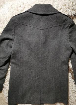 Полупальто пальто шерсть серое гусиная лапка elegant plush8 фото