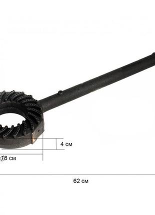 Горелка с удлиненной ручкой для чугунной плиты под газовый баллон длина 62 см диаметр 18 см2 фото