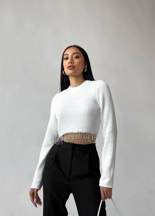 Нарядный топ с камнями