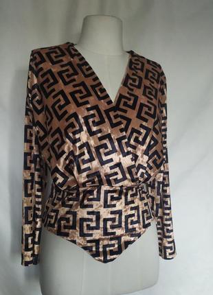 Женска велюровая блузка, обрезаное боди, блуза кофта ньюанс7 фото