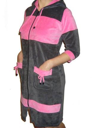 Халати велюрові з капюшоном , розмір 44-46