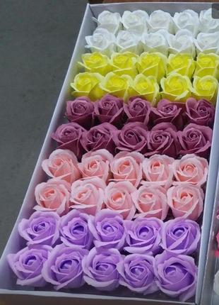 Мыльные розы (микс № 95) для создания роскошных неувядающих букетов и композиций из мыла