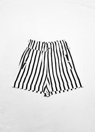 Zara шорты короткие белые в полоску p s5 фото