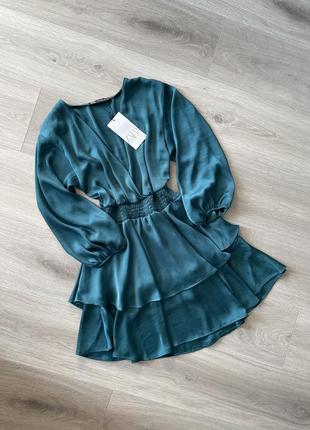 Сукня нова ярусна зелена zara s m4 фото
