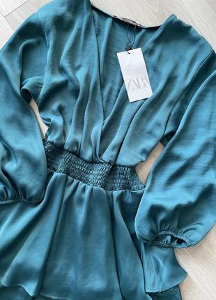 Сукня нова ярусна зелена zara s m8 фото