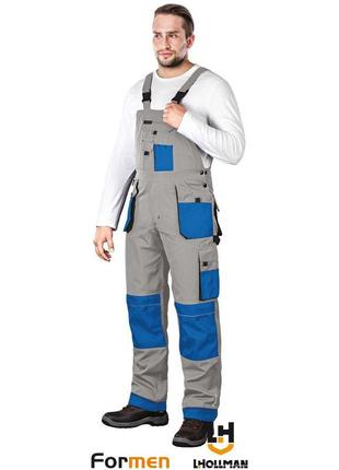 Робочий напівкомбінезон leber hollman protective bib-pants formen с синім 52 та 56