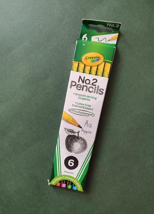 Дитячі олівці набір 6шт. прості,звичайні для малювання crayola usa
