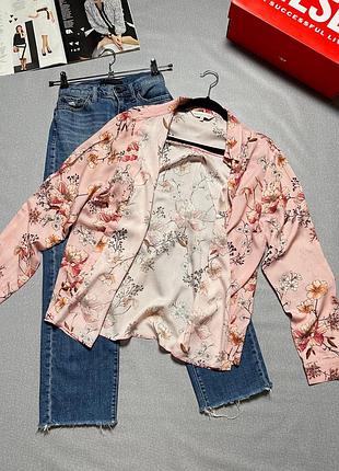 Натуральная рубашка в цветочный принт f&f5 фото