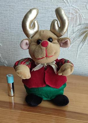 Мягкая новогодняя фигурка, игрушка олень