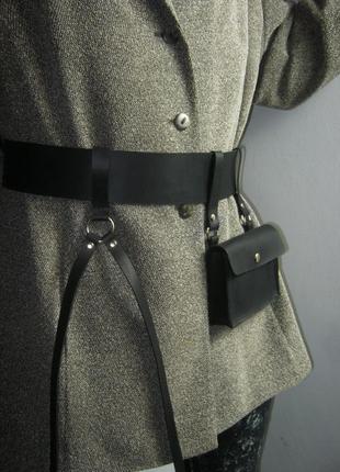 Поясная  сумка  на широком ремне от украинского бренда. широкий кожаный  пояс + сумочка для телефона5 фото
