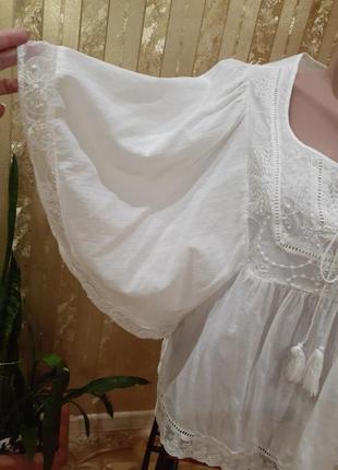 Блуза forever21 разлетайка с рукавом "летучая мышь" кружевная блузка3 фото