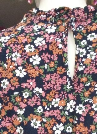 Блуза в цветочек нежная на ощупь, винтажный крой3 фото