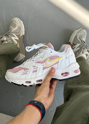 Nike air max 96 white/pink кроссовки