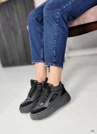 Жіночі чорні демісезонні спортивні черевики10 фото