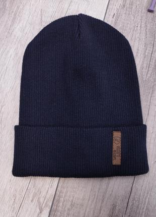 В'язана жіноча шапка ultra-leks-jolie "швеція" розмір 54-60 синя