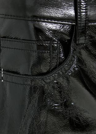 Стильні штани із латексі/ шкіряні чорні штани3 фото