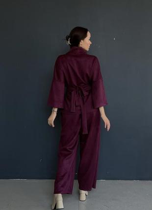 Костюм кимоно утепленный со штанами из экозамши8 фото