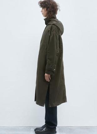 Вощеная парка трансформер хаки zara new4 фото