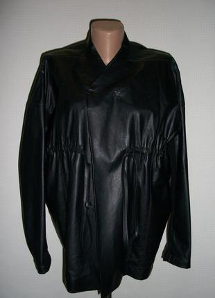 Куртка дизайнерская  rick owens из натуральной кожи оверсайз, италия, размер xs,s,м1 фото