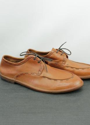 Шикарные кожаные туфли дерби armando cabral leonard brown leather derby shoes1 фото