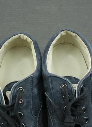 Шикарные кожаные ботинки hogan blue suede traditional low top lace up shoes5 фото