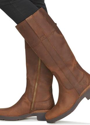 Шикарные кожаные сапоги timeberland graceyn waterproof leather side zip tall boot brown a2fxb