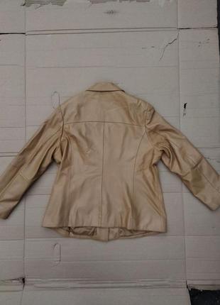 Xl бежевая женская кожаная куртка c&a canda пиджак жакет шкіряний5 фото