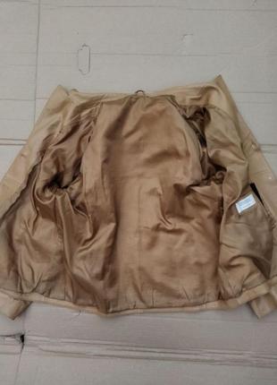 Xl бежевая женская кожаная куртка c&a canda пиджак жакет шкіряний6 фото