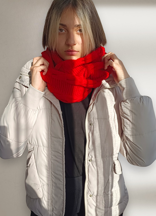 Весняні шарфи (пудра/червоний)1 фото