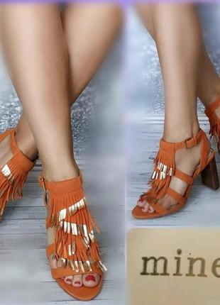 Minelli. нові замшеві 💢 шкіряні босоніжки з бахромою, франція8 фото