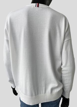 Хлопковый свитер джемпер tommy hilfiger свободного кроя 100% хлопок9 фото
