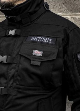 Куртка в байкерсько-тактичному стилі - "shtorm" на флісовій підкладці.4 фото